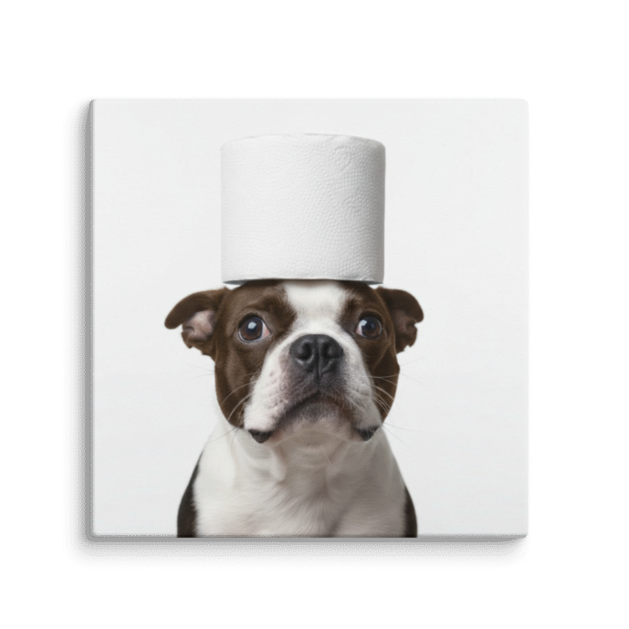 Custom Dog Bathroom Portrait from Your Dog's Photo Canvas .