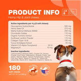 Glucosamine For Dogs Hemp Hip And Joint Supplement For Dogs Glucosamine Chondroitin Chews With MSM Turmeric Collagen For Mobility Bone Skin And Coat Health Maintains Muscle Strength