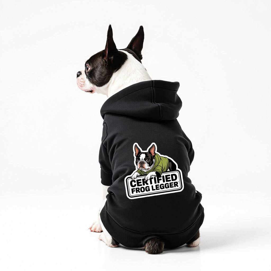 Certified Frog Legger 100% Cotton Dog Fleece Hoodie