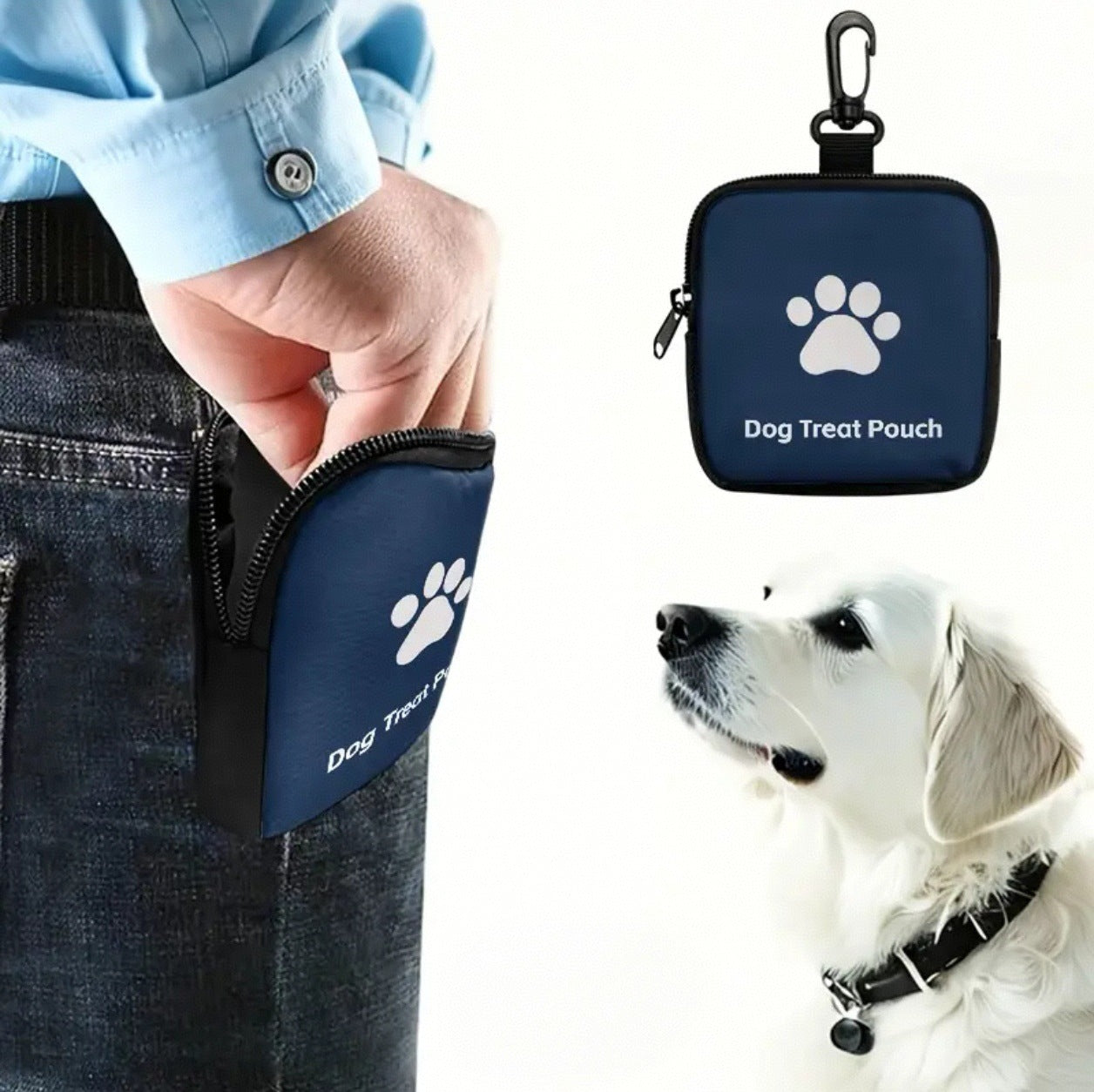 Polyester Portable Dog Treat Pouch With Zipper Closure