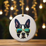 Christmas Boston Terrier Into The Wild Ceramic Ornament, 1-Pack
