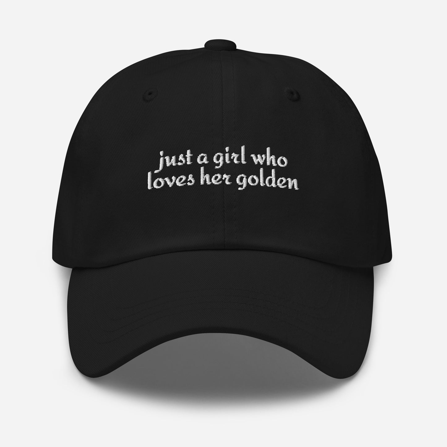 Just A Girl Who Loves Her Golden Dad Hat . Black