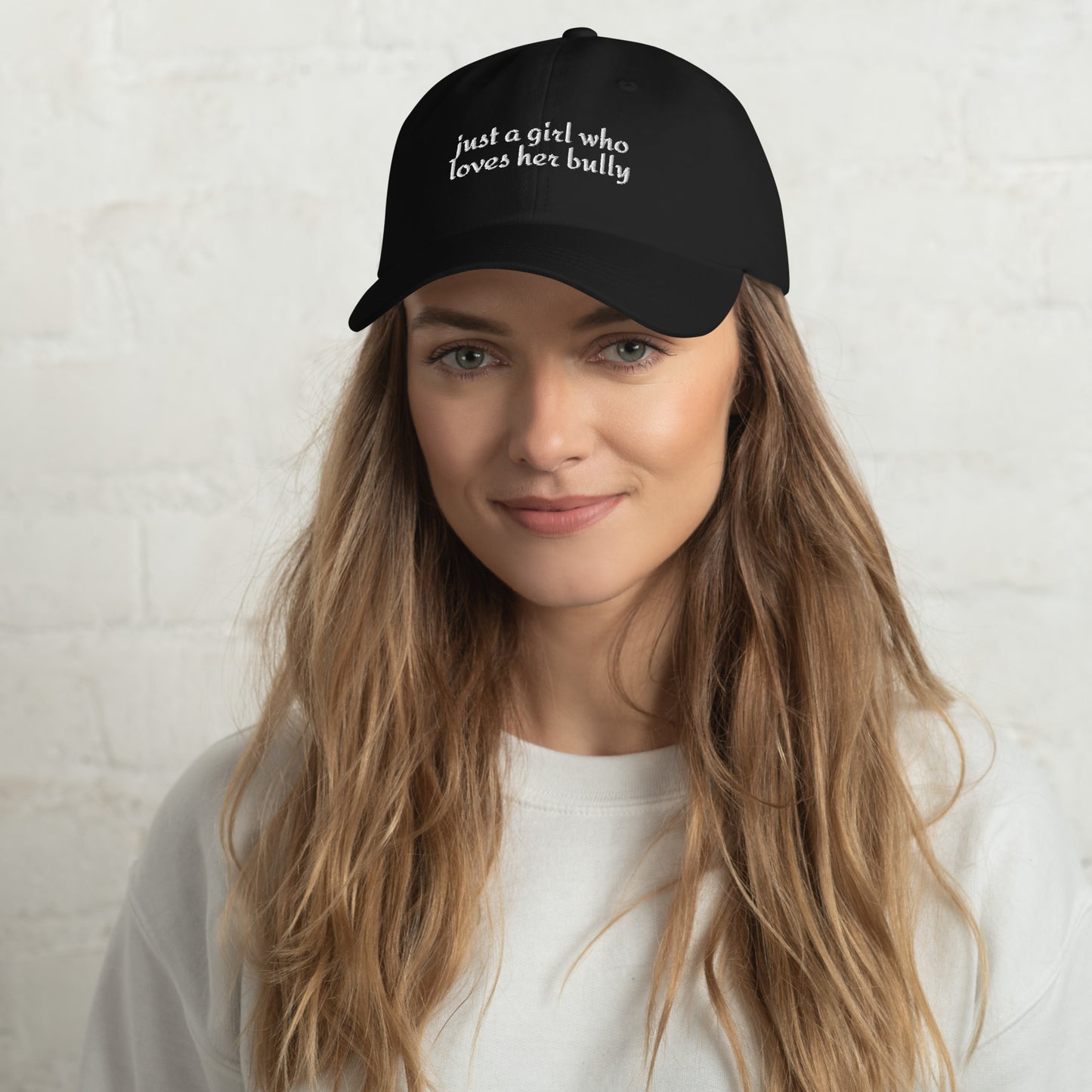 Just A Girl Who Loves Her Bully Bull Terrier Dad Hat .