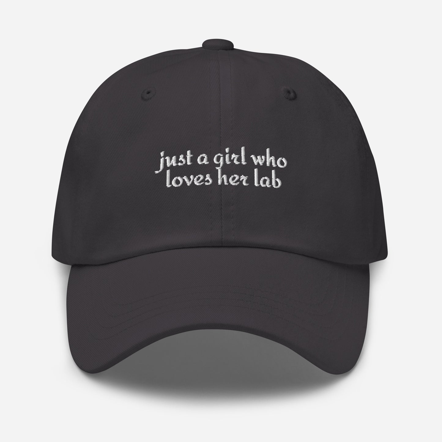 Just A Girl Who Loves Her Lab Dad Hat . Dark Grey
