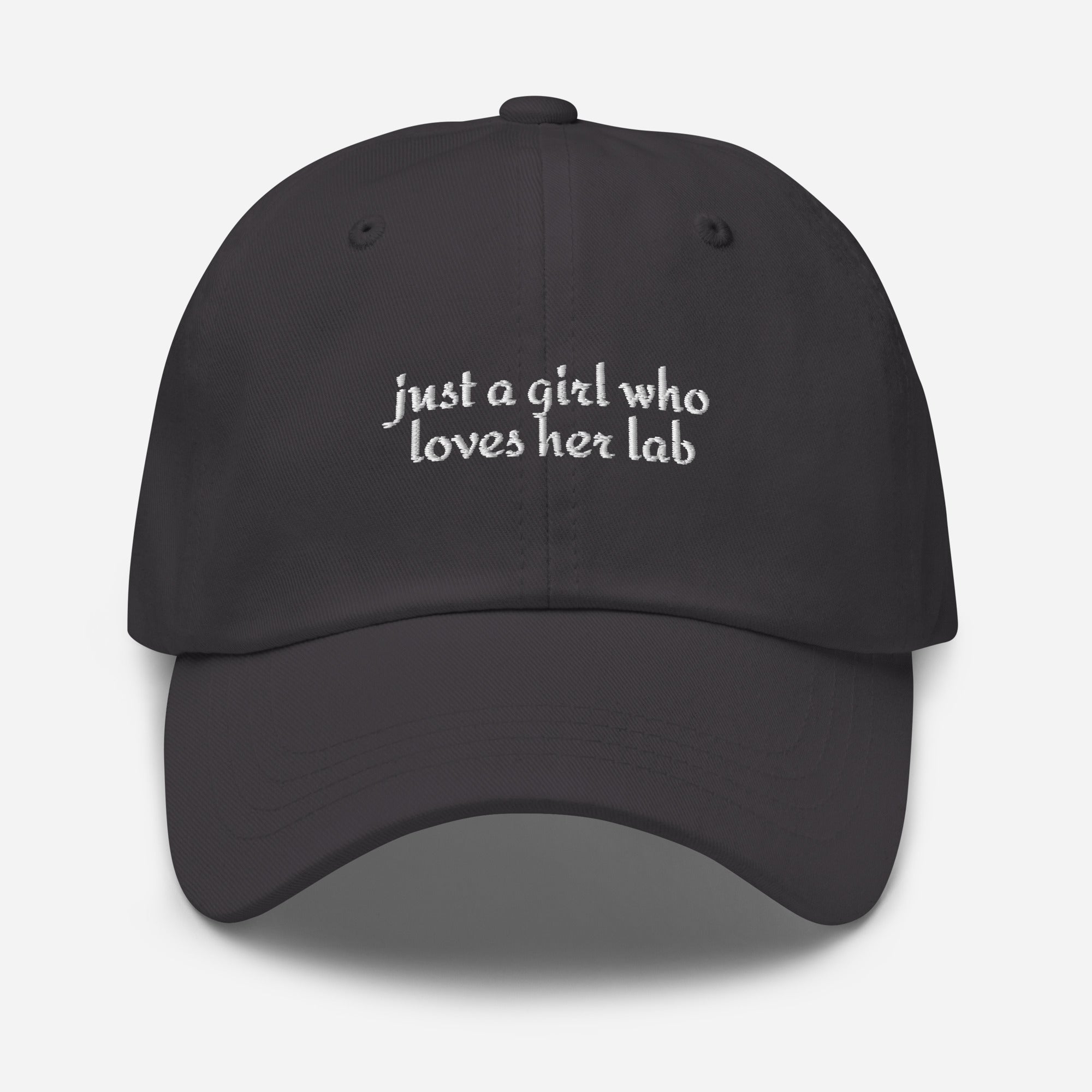 Just A Girl Who Loves Her Lab Dad Hat . Dark Grey