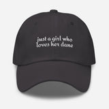 Just A Girl Who Loves Her Dane Dad Hat . Dark Grey