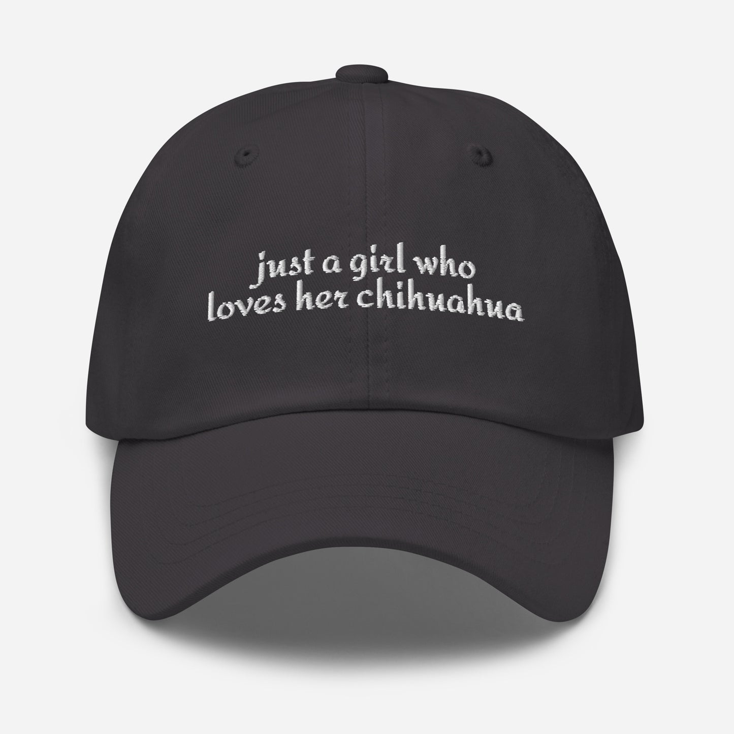 Just A Girl Who Loves Her Chihuahua Dad Hat . Dark Grey