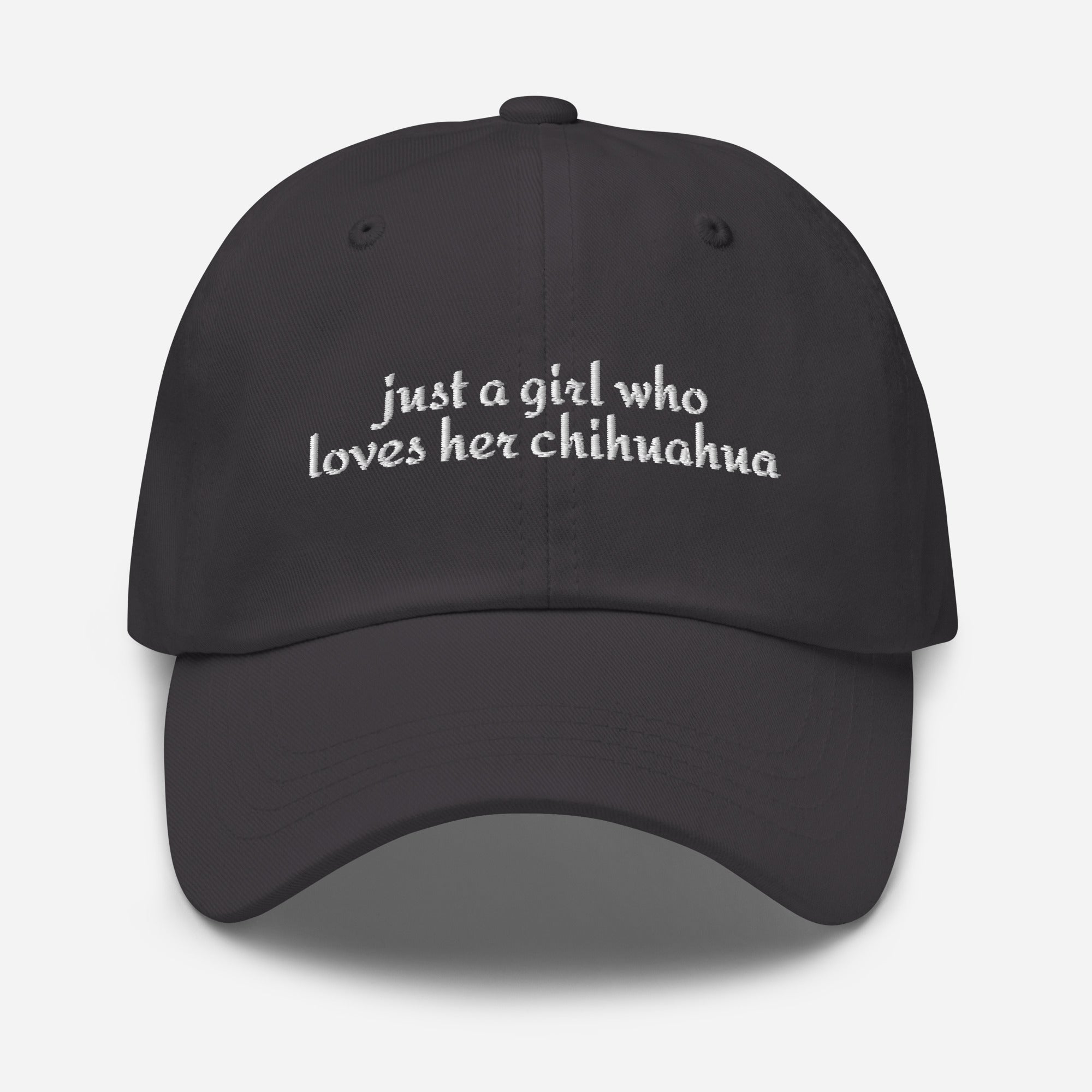 Just A Girl Who Loves Her Chihuahua Dad Hat . Dark Grey