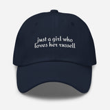 Just A Girl Who Loves Her Jack Russell Terrier Dad Hat . Navy