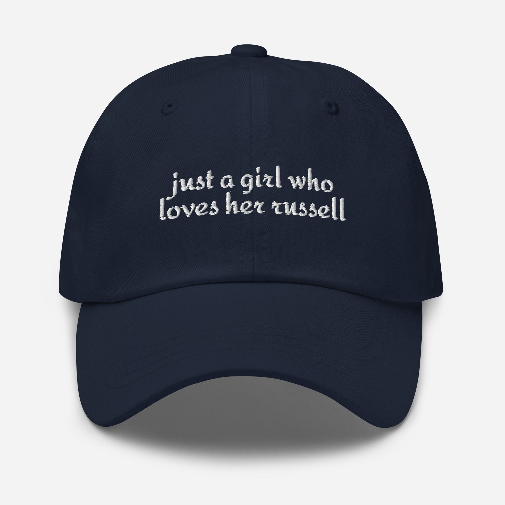 Just A Girl Who Loves Her Jack Russell Terrier Dad Hat . Navy