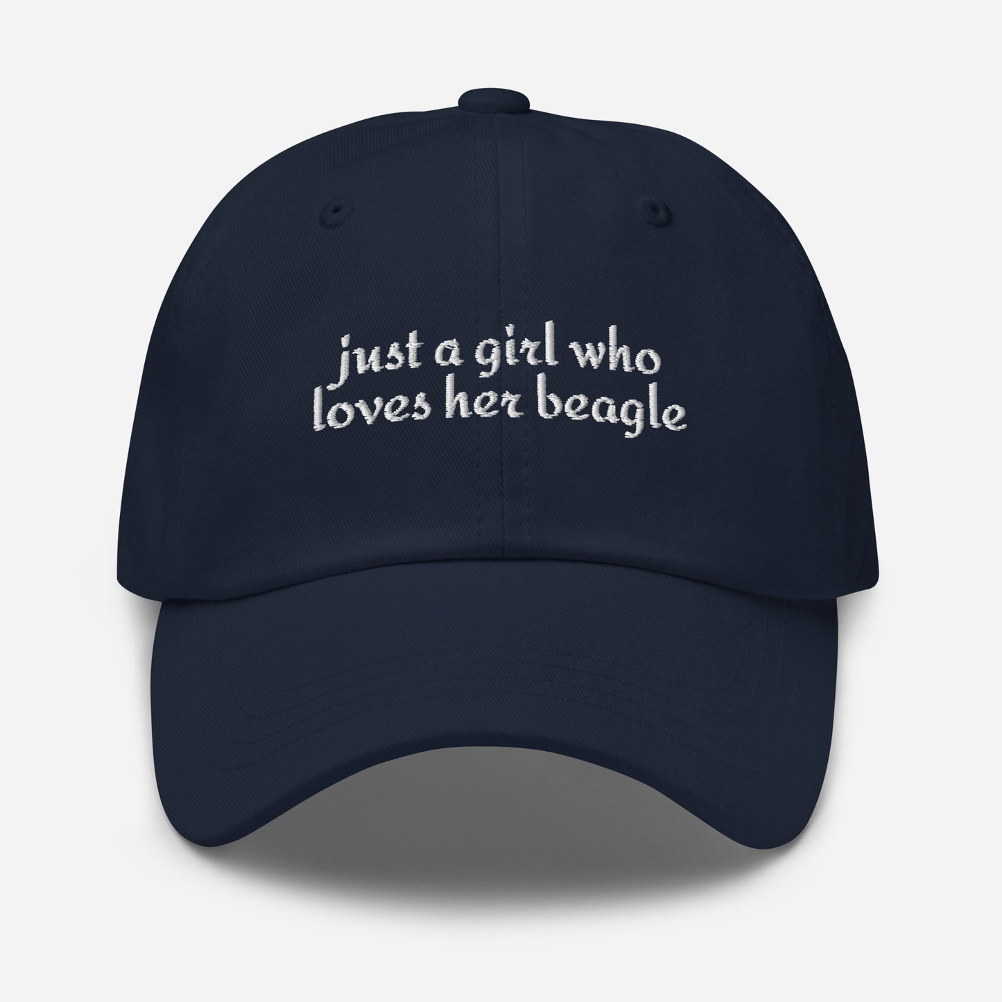Just A Girl Who Loves Her Beagle Dad Hat . Navy