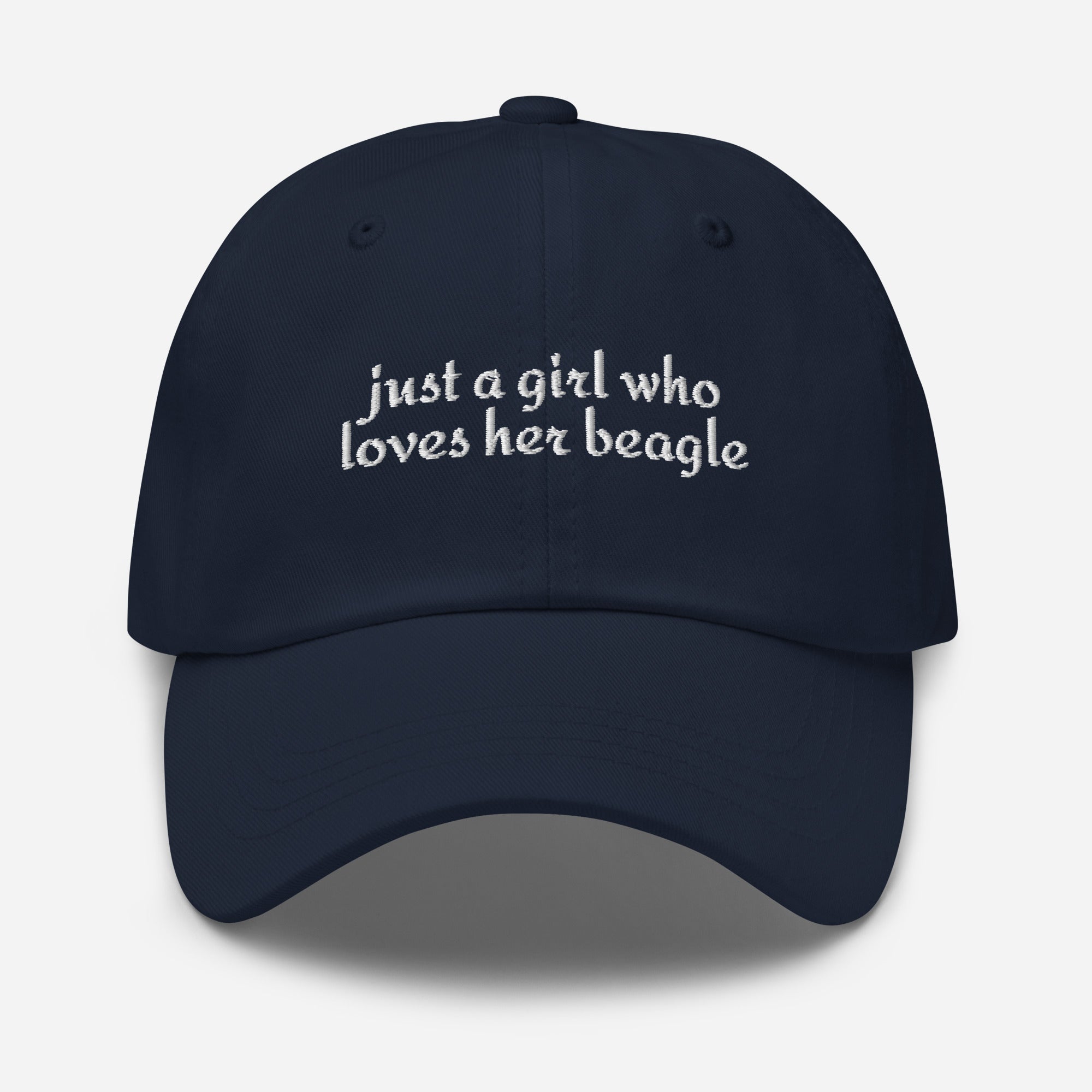 Just A Girl Who Loves Her Beagle Dad Hat . Navy