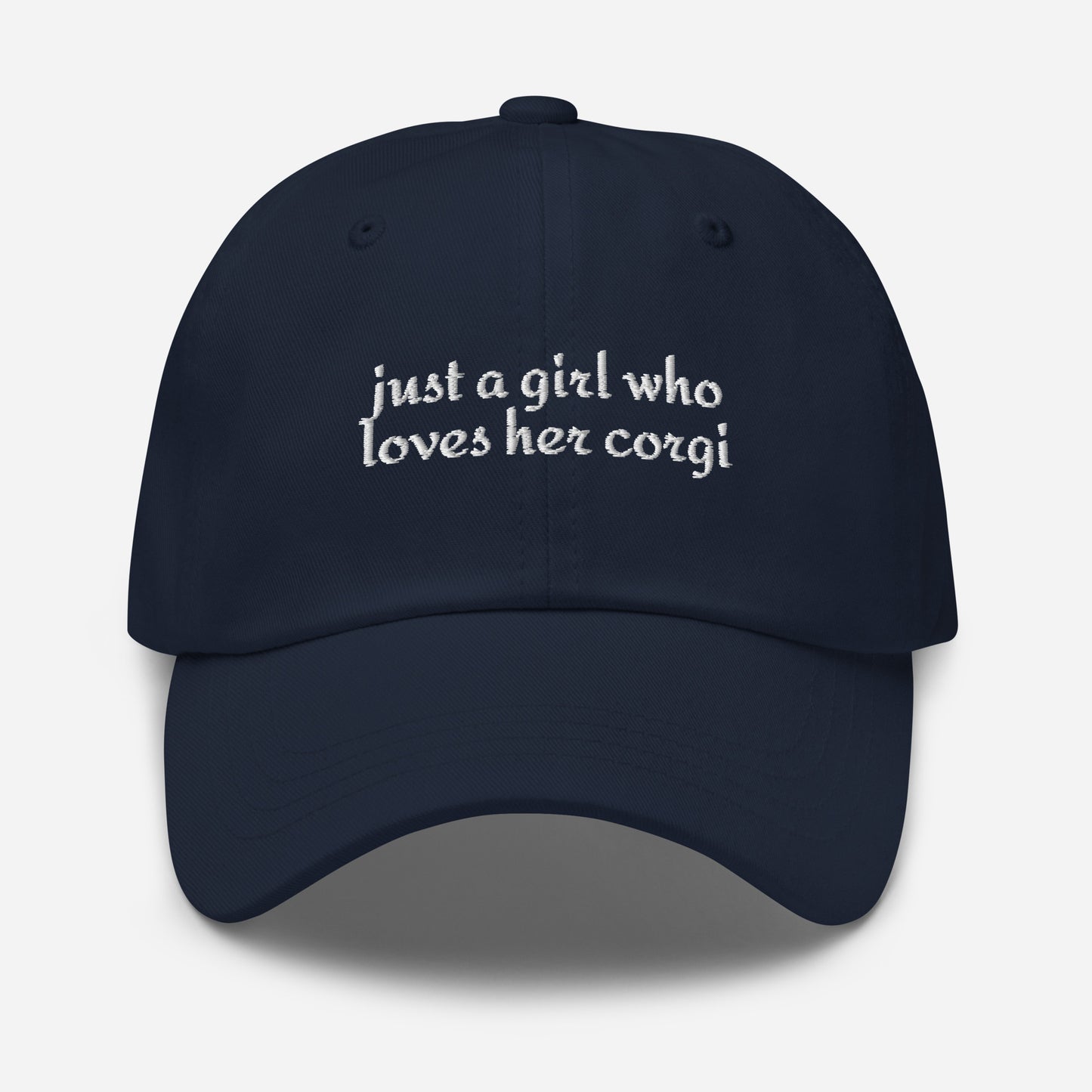 Just a Girl Who Loves Her Corgi Dad Hat . Navy