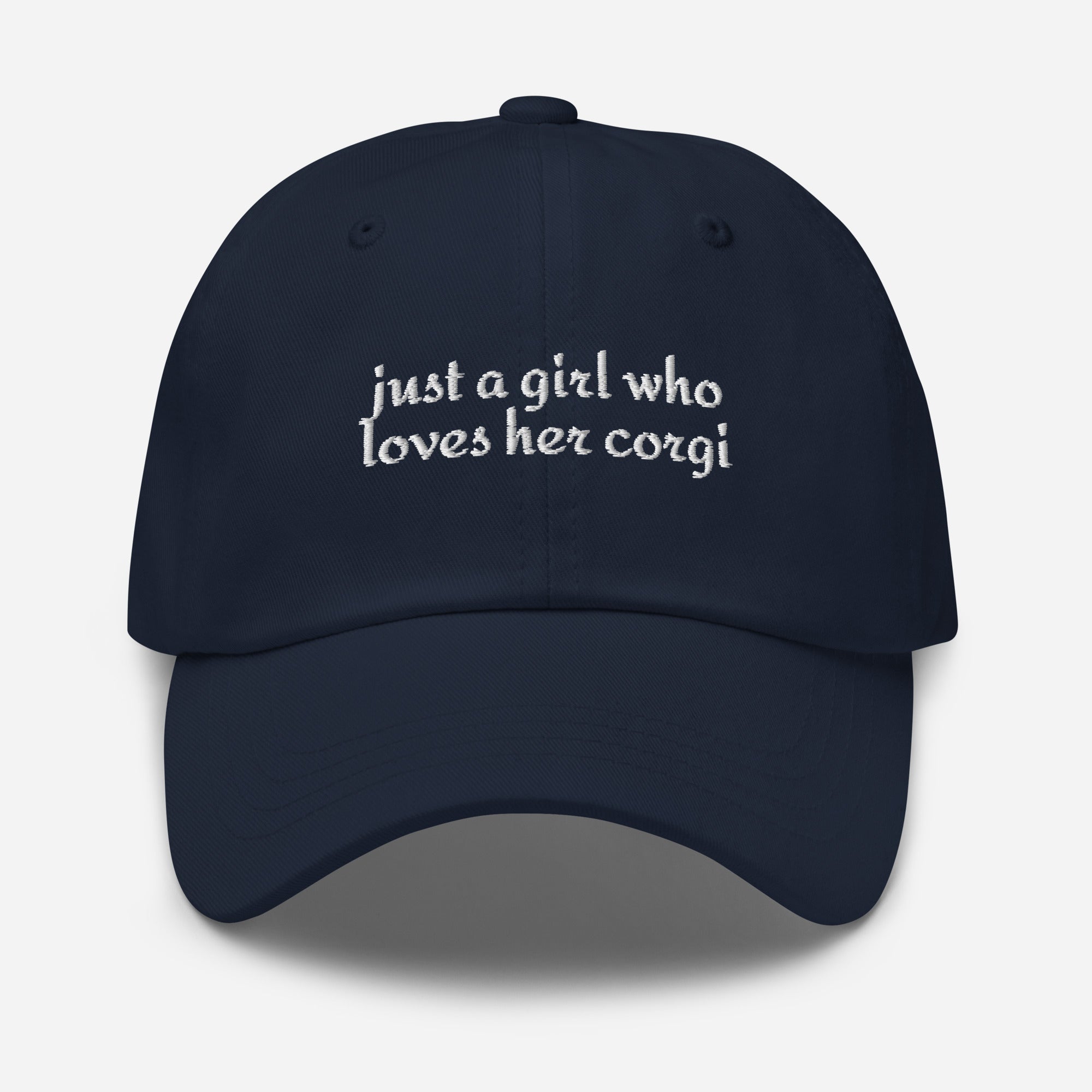 Just a Girl Who Loves Her Corgi Dad Hat . Navy