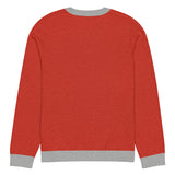 Ugly Christmas Boston Terrier Knitted Crew Neck Sweater - Red and Gray
