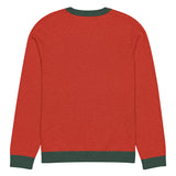 Ugly Christmas Boston Terrier Knitted Crew Neck Sweater - Red and Pine