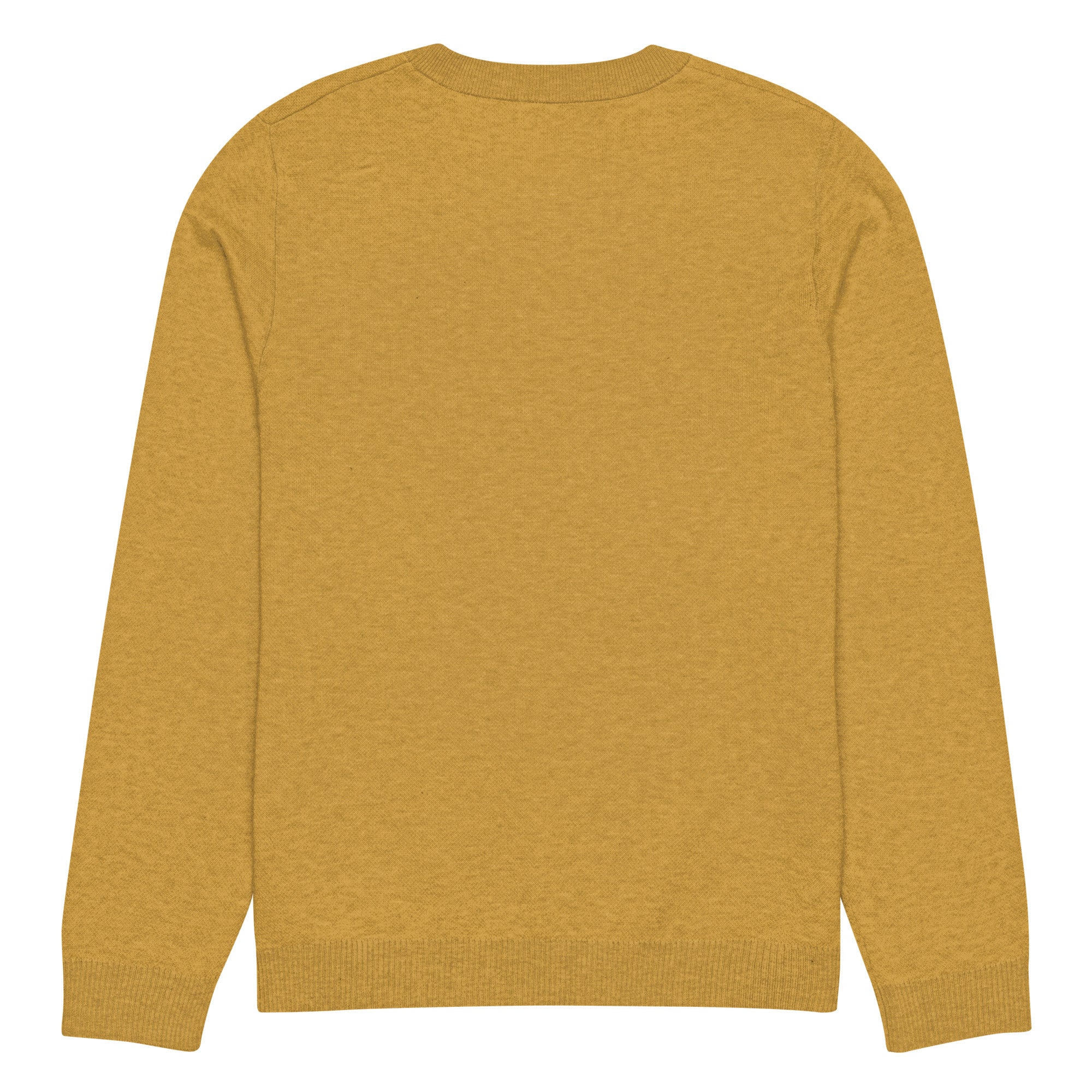 Ugly Christmas Boston Terrier Knitted Crew Neck Sweater - Mustard