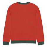 Ugly Christmas Boston Terrier Knitted Crew Neck Sweater - Red and Pine