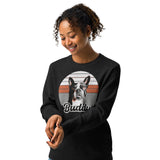 Custom Dog Sunset Vintage Retro Style Knitted crew neck sweater