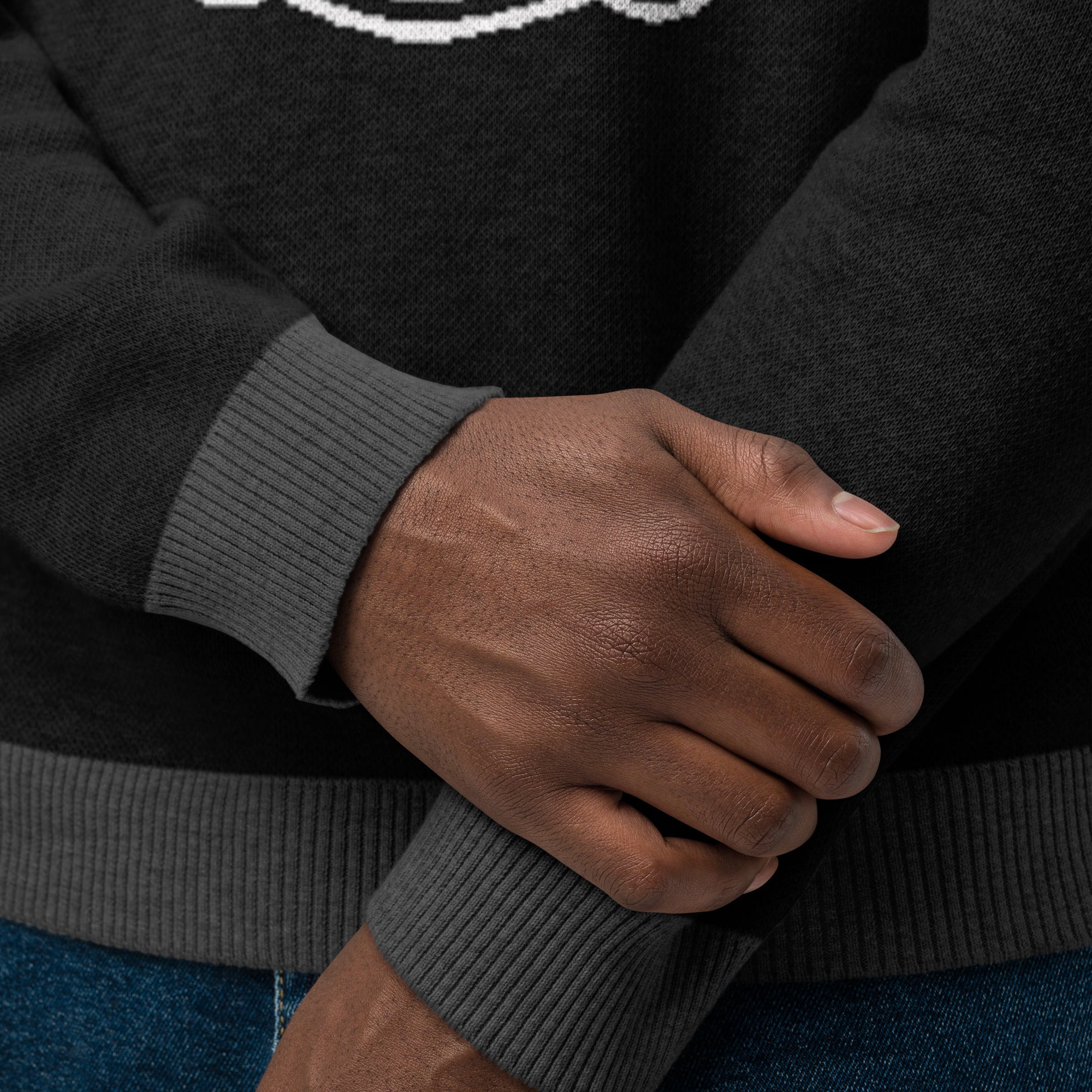 Bostie Face Knitted Crew Neck Sweater