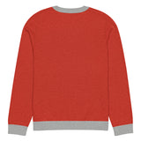 Ugly Christmas Boston Terrier Knitted Crew Neck Sweater - Red and Gray