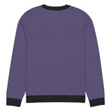 Line Drawn Boston Terrier Dog Knitted Crew Neck Sweater