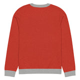 Ugly Christmas Boston Terrier Knitted Crew Neck Sweater - Red and Gray