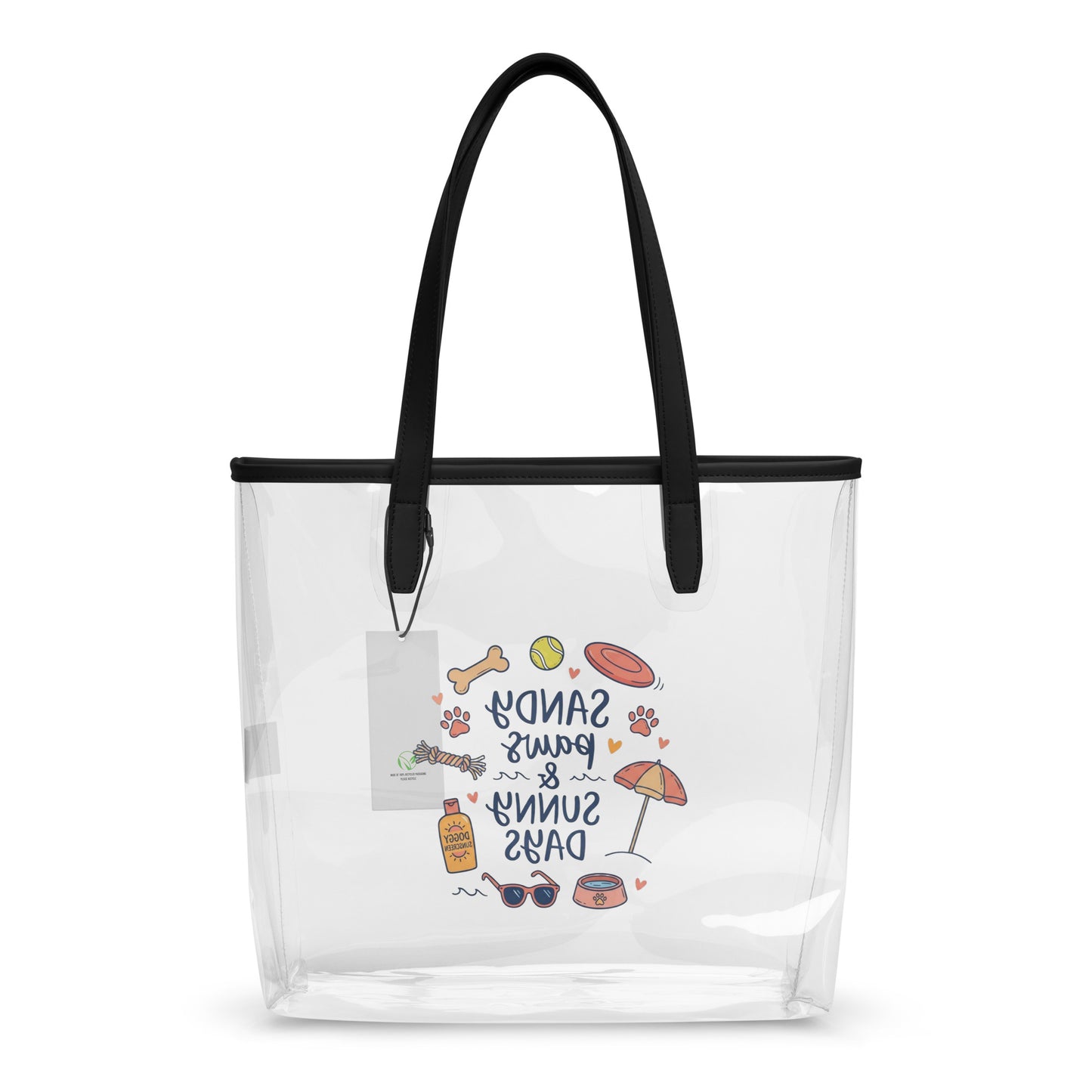 Sandy Paws & Sunny Days Clear Tote Bag .