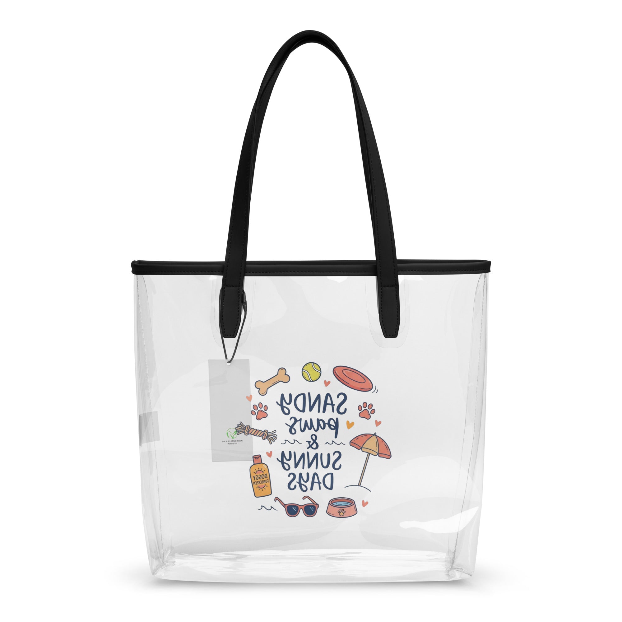 Sandy Paws & Sunny Days Clear Tote Bag .