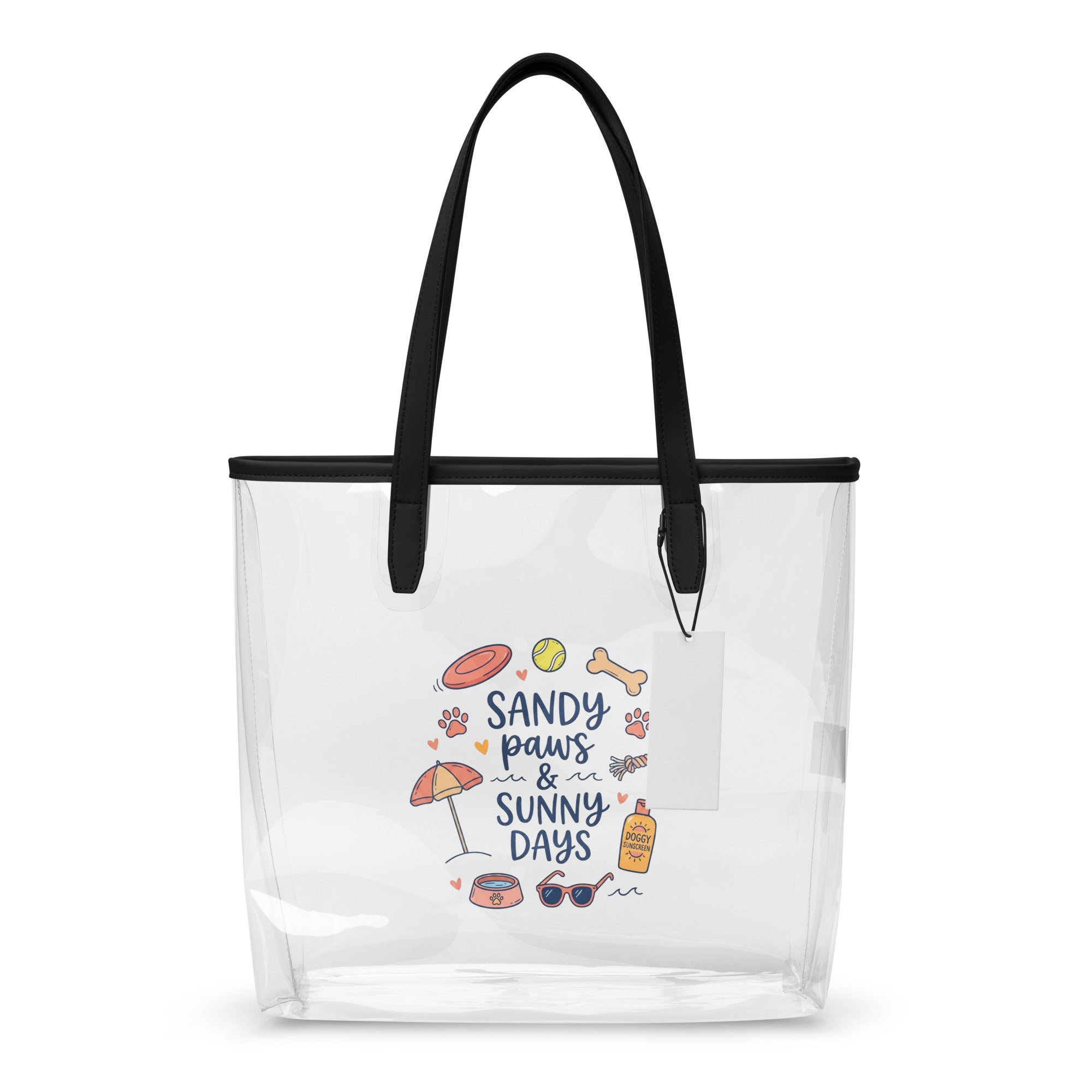 Sandy Paws & Sunny Days Clear Tote Bag . Default Title