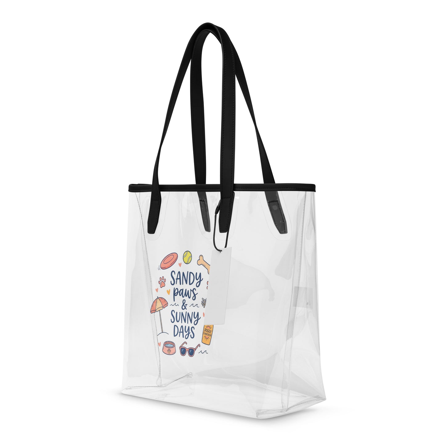 Sandy Paws & Sunny Days Clear Tote Bag .