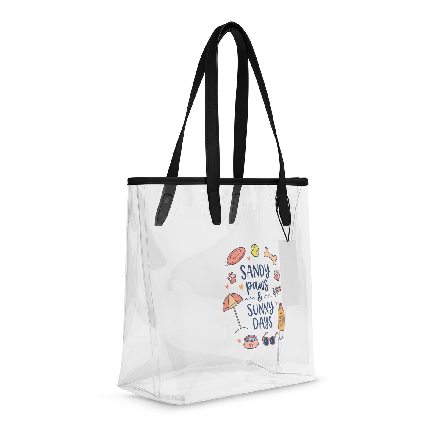 Sandy Paws & Sunny Days Clear Tote Bag .