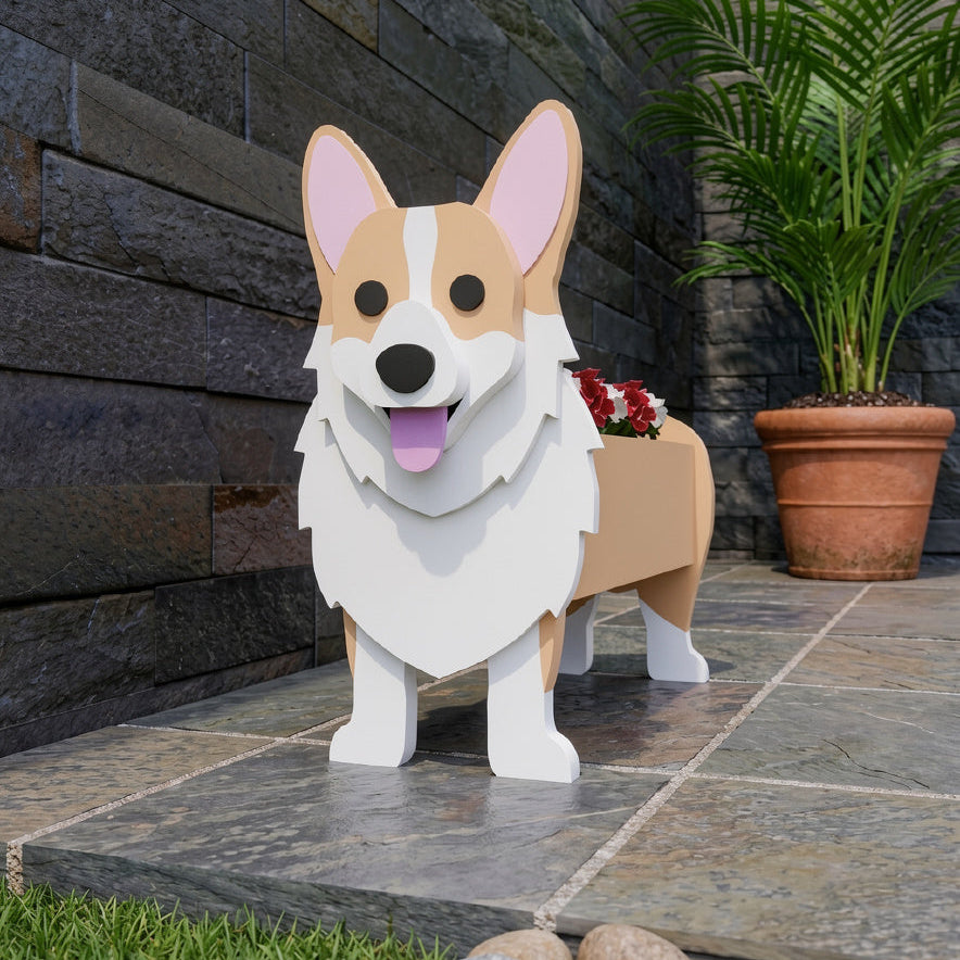 Corgi Shaped Planter .