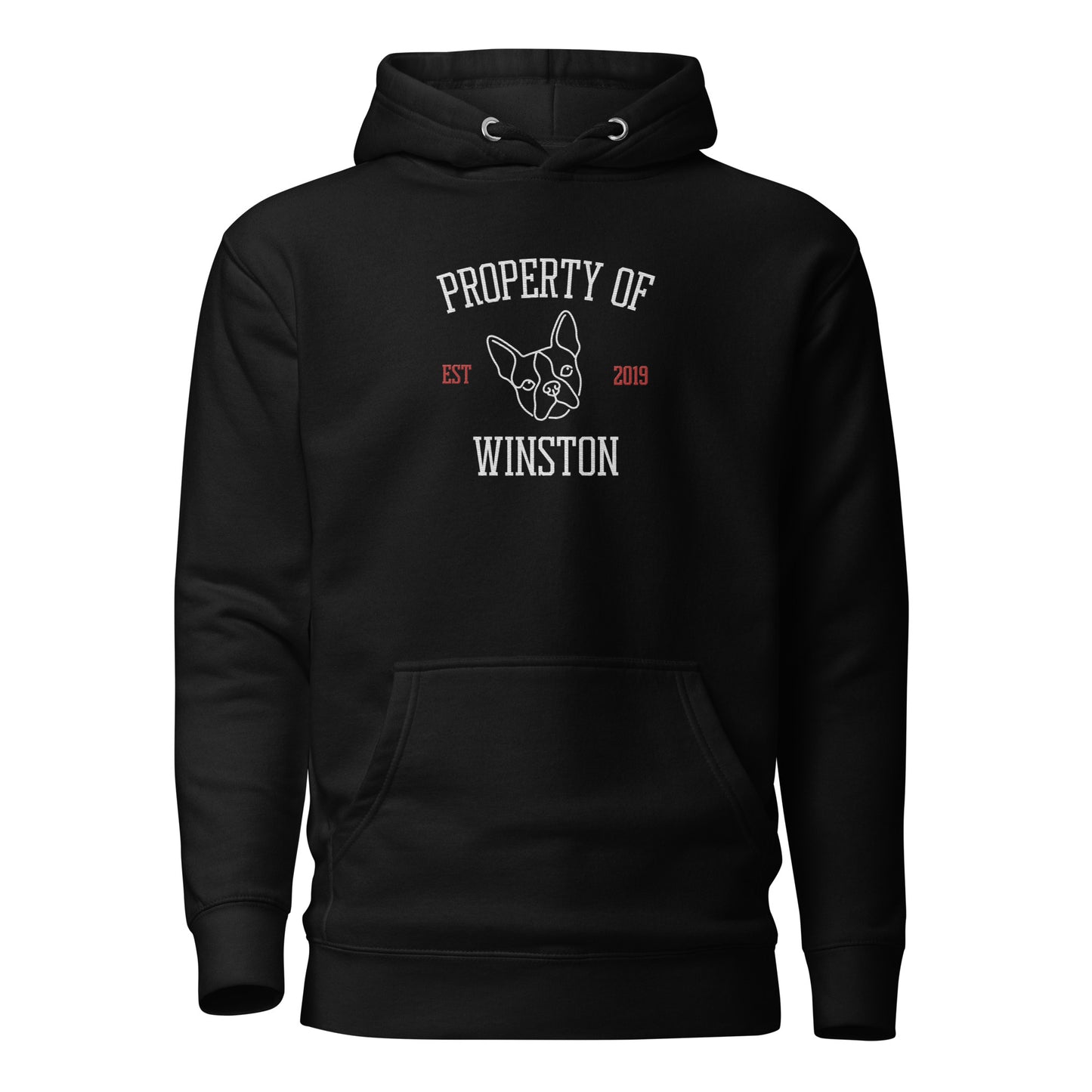 Property Of My Dog Custom Embroidered Unisex Hoodie . Black
