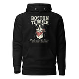 Boston Terrier “The American Gentleman” Chin Rest & Snuggle Expert Unisex Hoodie . Black