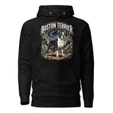 Boston Terrier Wilderness Guardian Unisex Hoodie . Black