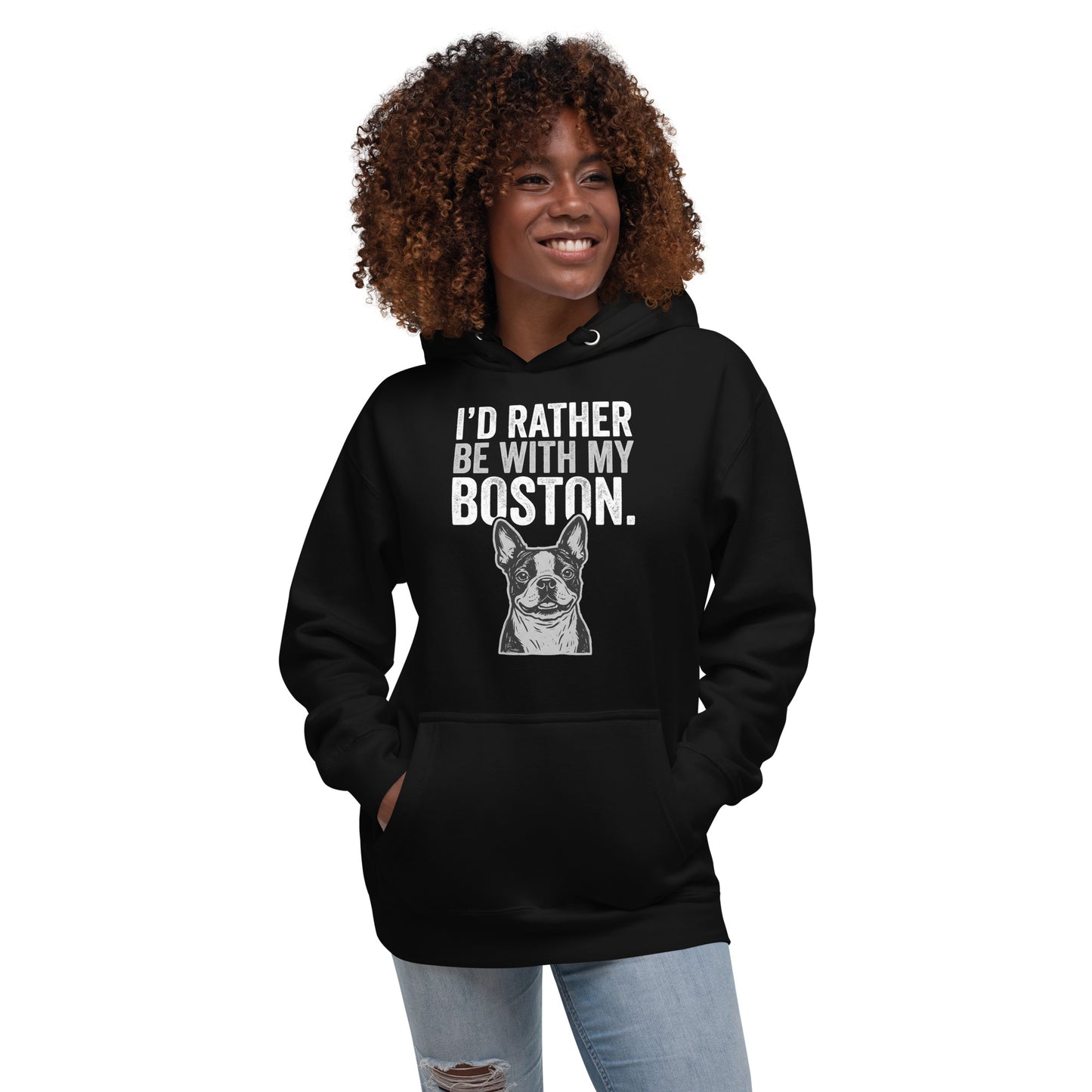 I'd Rather Be With My Boston Unisex Hoodie .