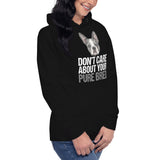 Merle Boston Terrier Dog - Don't Care About Your Pure Bred Unisex Hoodie .