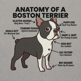 Boston Terrier Anatomy Illustrated Unisex Hoodie .