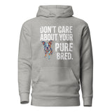 Colored Boston Terrier Dog - Don't Care About Your Pure Bred Unisex Hoodie . Carbon Grey