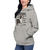Boston Terrier Anatomy Illustrated Unisex Hoodie .