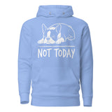 Not Today Lazy Boston Terrier Dog Unisex Hoodie . Carolina Blue