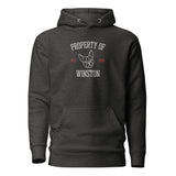 Property Of My Dog Custom Embroidered Unisex Hoodie . Charcoal Heather