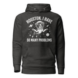 Houston, I Have So Many Problems - Funny Boston Terrier Astronaut Unisex Hoodie . Charcoal Heather
