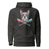 Baseball Drip Boston Terrier Dog Unisex Hoodie . Charcoal Heather
