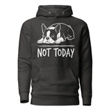 Not Today Lazy Boston Terrier Dog Unisex Hoodie . Charcoal Heather
