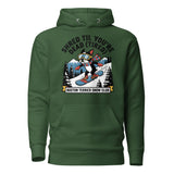 Shred Til You're Dead (Tired) Boston Terrier Snow Club Unisex Hoodie . Forest Green