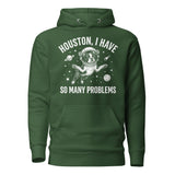Houston, I Have So Many Problems - Funny Boston Terrier Astronaut Unisex Hoodie . Forest Green