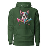 Baseball Drip Boston Terrier Dog Unisex Hoodie . Forest Green