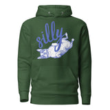 Silly Boston Terrier Dog Upside Down Unisex Hoodie . Forest Green